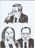 Draghi, Lamorgese e Durigon  illustrazione di Igor Belansky